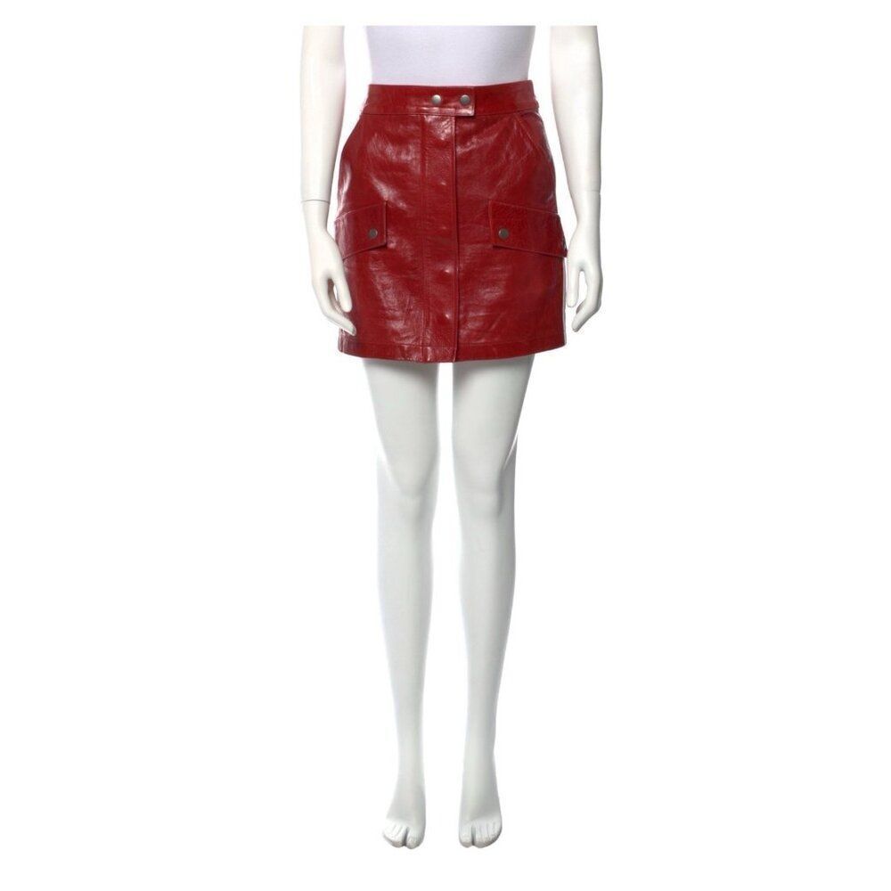 Frame Authentic Genuine Lamb Leather Mini Skirt 26 Small - Picture 4 of 10
